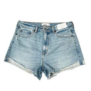 NWT Abercrombie & Fitch High Rise Mom Jean Shorts Size 12 31 New